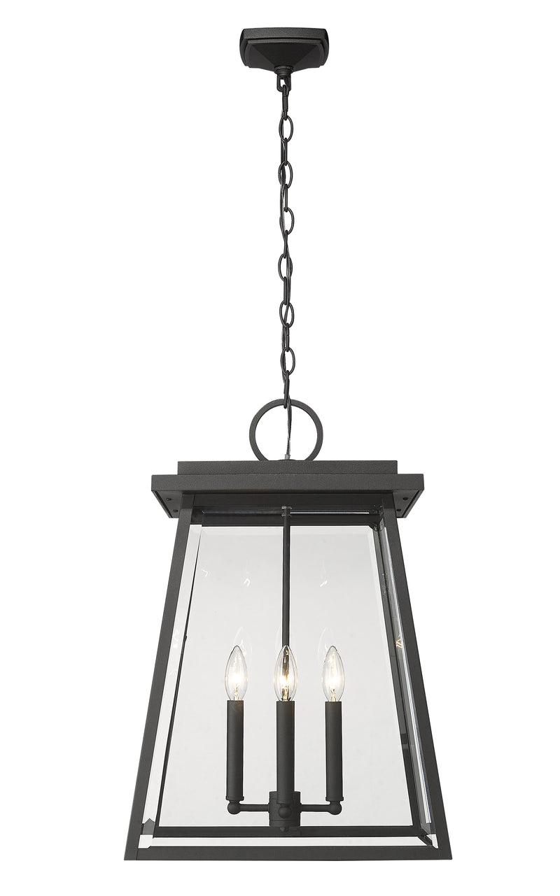 Broughton 4 Light 15.75" Outdoor Chain Mount Ceiling Fixture in Black