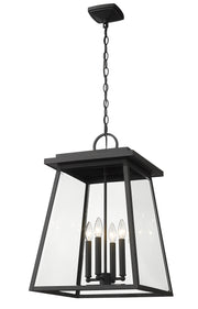 Broughton 4 Light 15.75" Outdoor Chain Mount Ceiling Fixture in Black
