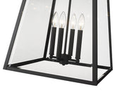 Broughton 4 Light 15.75" Outdoor Chain Mount Ceiling Fixture in Black