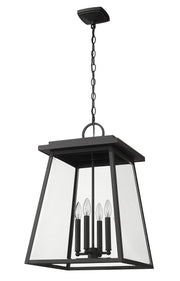 Broughton 4 Light 15.75" Outdoor Chain Mount Ceiling Fixture in Black