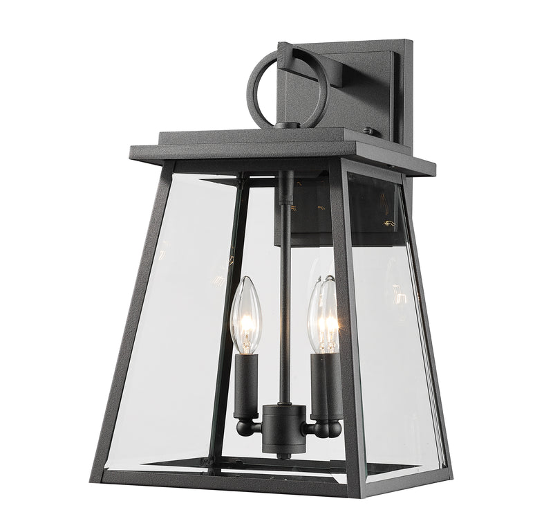 Broughton 2 Light 10.25" Outdoor Wall Light in Black