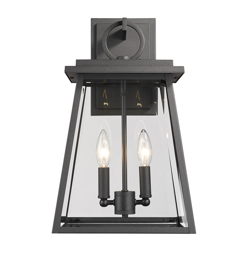 Broughton 2 Light 10.25" Outdoor Wall Light in Black