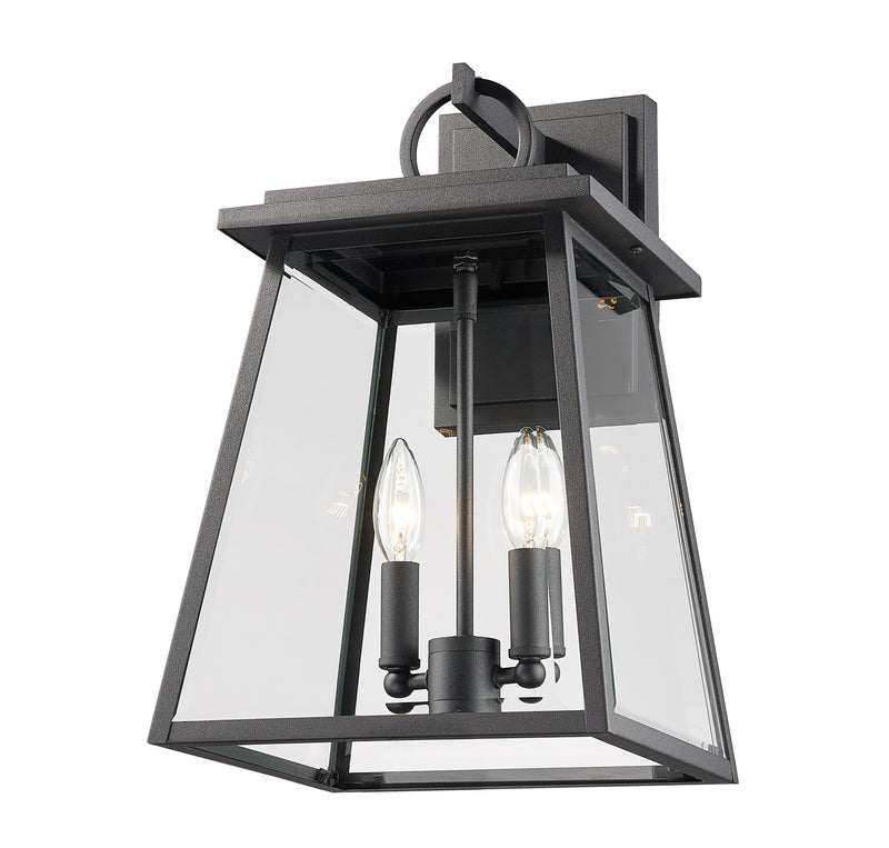 Broughton 2 Light 10.25" Outdoor Wall Light in Black