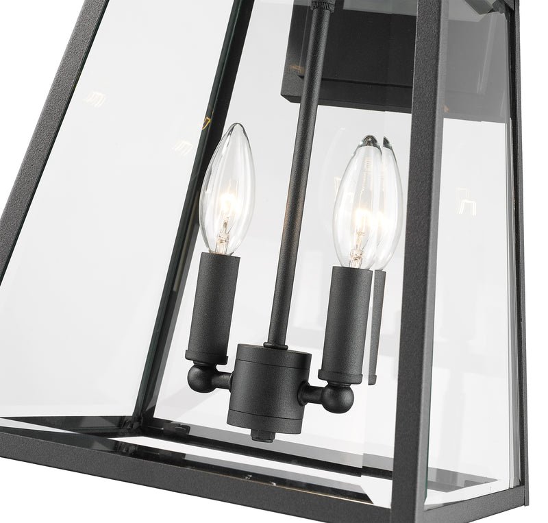 Broughton 2 Light 10.25" Outdoor Wall Light in Black