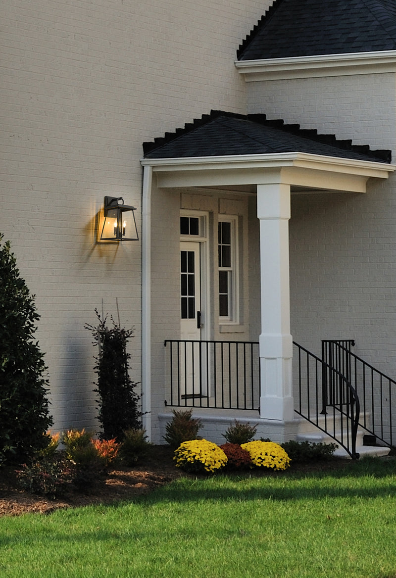 Broughton 2 Light 10.25" Outdoor Wall Light in Black in a room setting