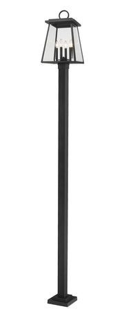 Broughton 4 Light 12.5" Outdoor Post Mount Fixture in Black, 96" Square Post