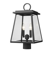 Broughton 2 Light 10.25" Outdoor Post Mount Fixture in Black, Post Top Only, Round Fitter