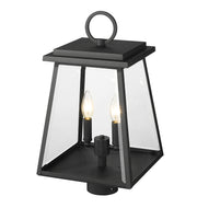 Broughton 2 Light 10.25" Outdoor Post Mount Fixture in Black, Post Top Only, Round Fitter