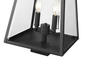 Broughton 2 Light 10.25" Outdoor Post Mount Fixture in Black, Post Top Only, Square Fitter