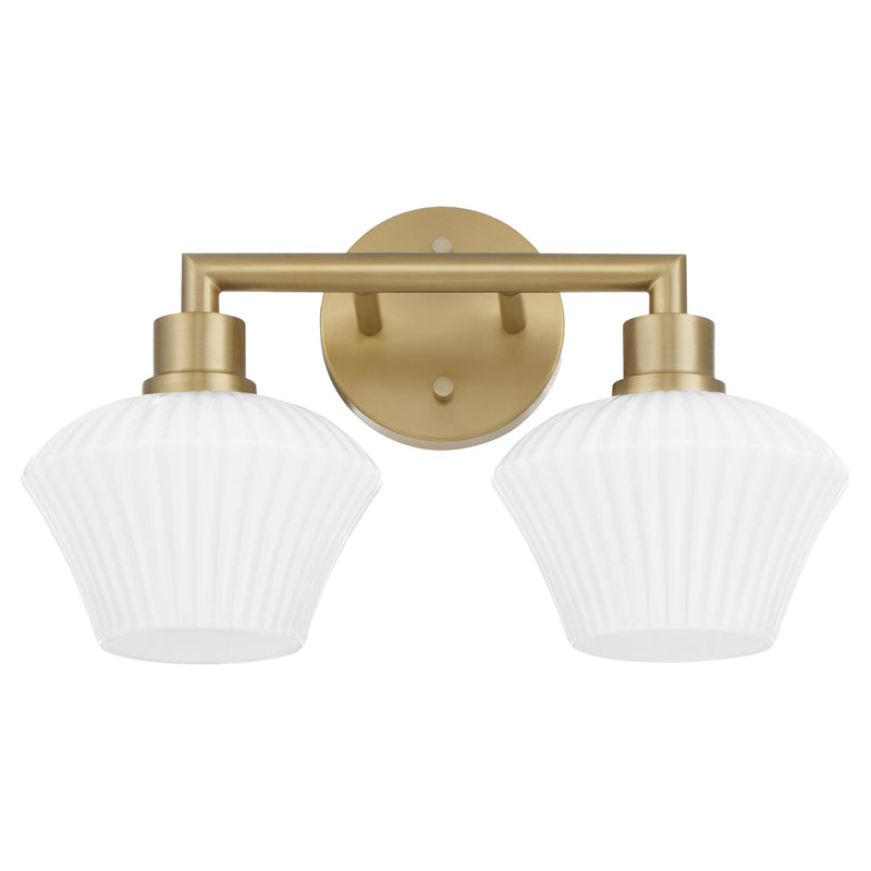 Cassini 2 Light Vanity in Aged Brass