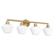 Cassini 4 Light Vanity in Aged Brass
