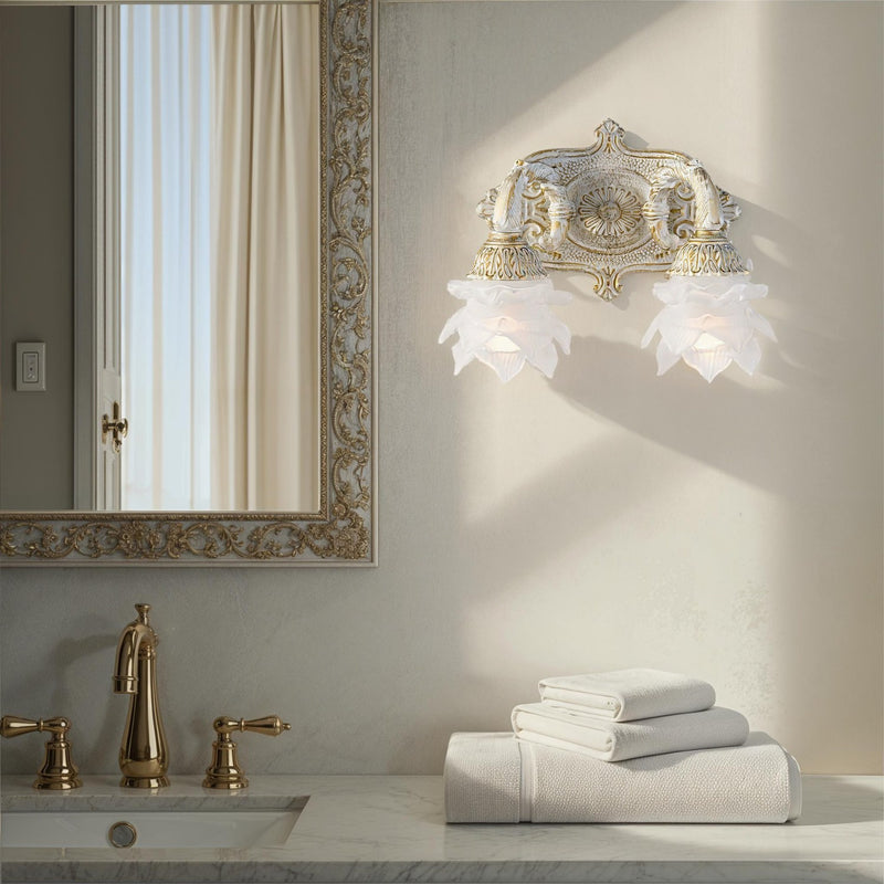 Mayfield 2 Light 11.5" Sconce in Antique White in a room setting