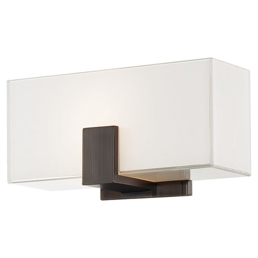 George Kovacs Small Mitered Glass Wall Sconce in Copper Bronze Patina