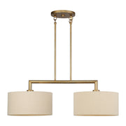 Bellingham 2-Light Large Linear Chandelier in Antique Gold Leaf