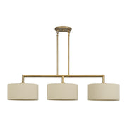 Bellingham 3-Light Extra Large Linear Chandelier in Antique Gold Leaf