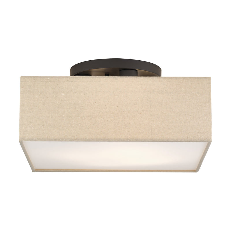 Summit 4-Light Square Semi-Flush Mount in Bronze
