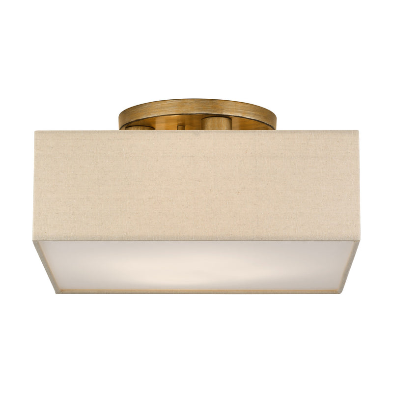 Summit 4-Light Square Semi-Flush Mount in Antique Gold Leaf