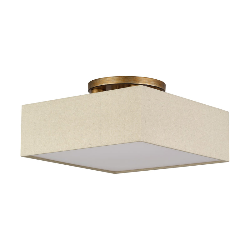 Summit 4-Light Square Semi-Flush Mount in Antique Gold Leaf