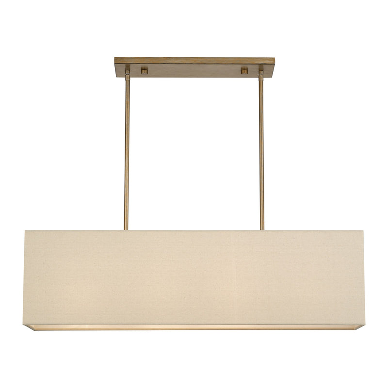 Summit 4-Light Large Linear Chandelier in Antique Gold Leaf