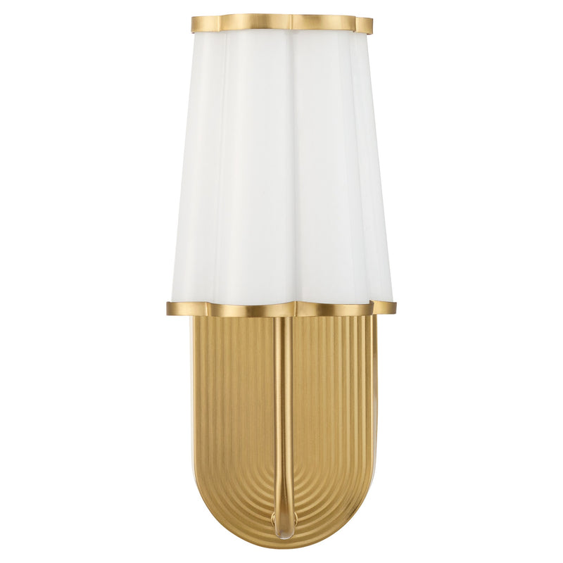 Belinder 1 Light Scalloped Wall Mount in Aged Brass