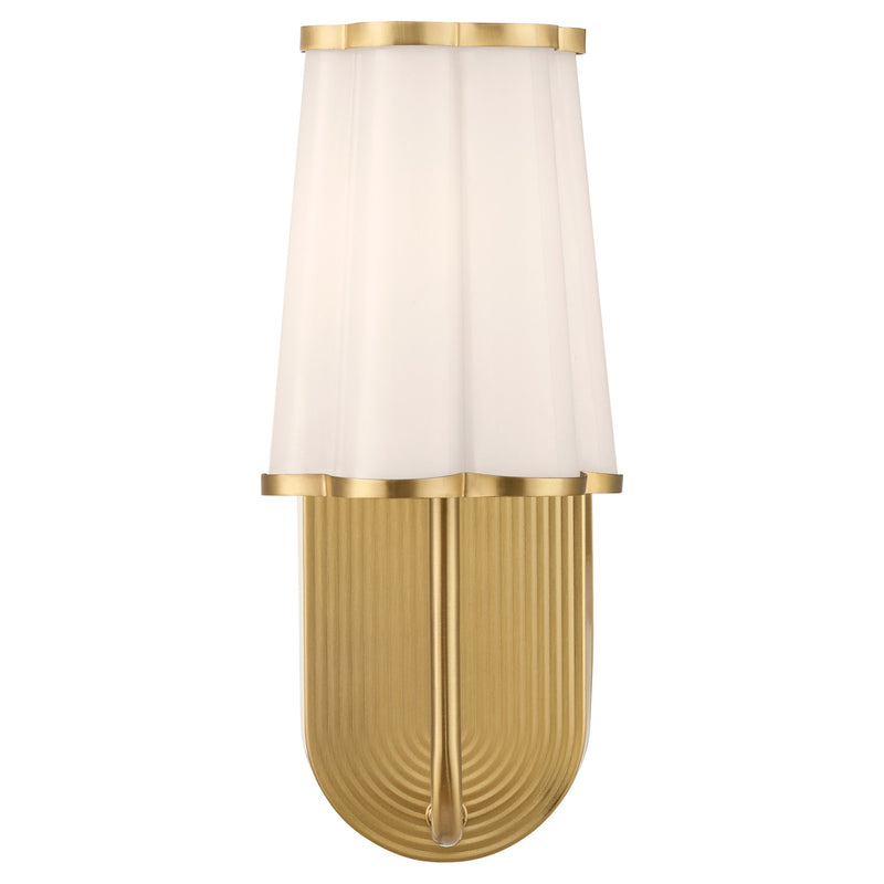 Belinder 1 Light Scalloped Wall Mount in Aged Brass