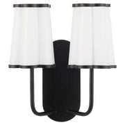 Belinder 2 Light Scalloped Wall Mount in Matte Black