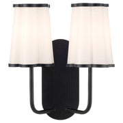 Belinder 2 Light Scalloped Wall Mount in Matte Black