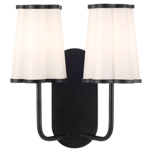 Belinder 2 Light Scalloped Wall Mount in Matte Black