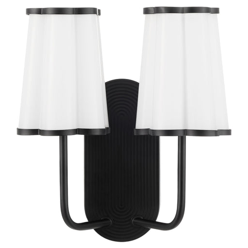 Belinder 2 Light Scalloped Wall Mount in Matte Black