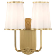Belinder 2 Light Scalloped Wall Mount in Aged Brass