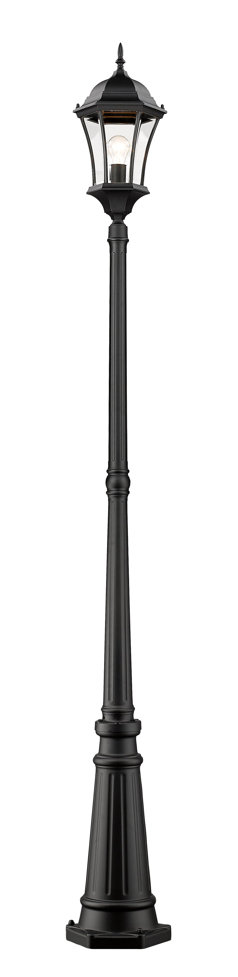 Wakefield 1 Light 10" Outdoor Post Mounted Fixture in Black, Post Top Only