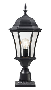 Wakefield 1 Light 9.5" Outdoor Post Mount Fixture in Black, Pier Mount