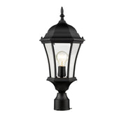 Wakefield 1 Light 9.5" Outdoor Post Mount Fixture in Black, Post Top Only