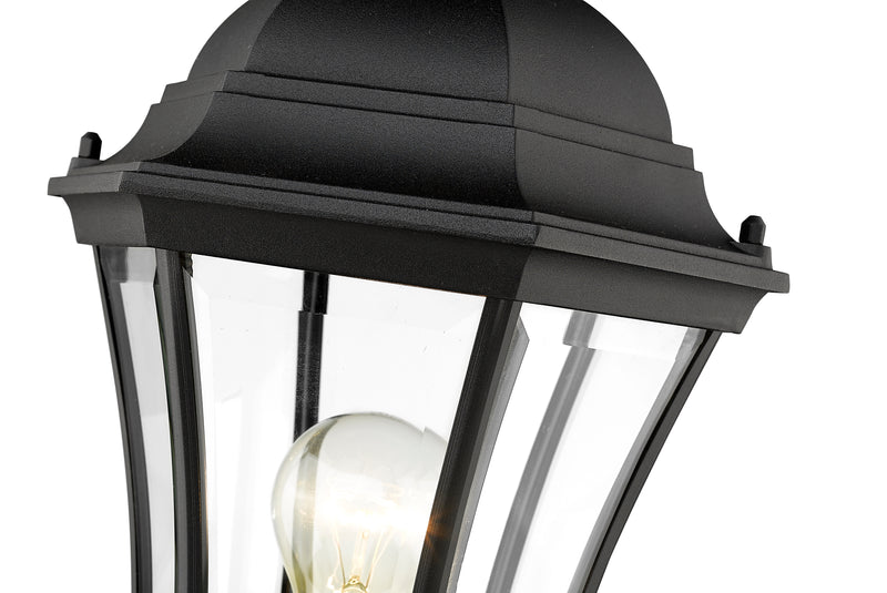 Wakefield 1 Light 9.5" Outdoor Post Mount Fixture in Black, Post Top Only