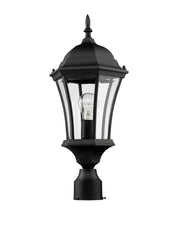 Wakefield 1 Light 9.5" Outdoor Post Mount Fixture in Black, Post Top Only