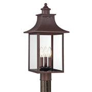 Chancellor 3-Light Outdoor Post Lantern in Copper Bronze
