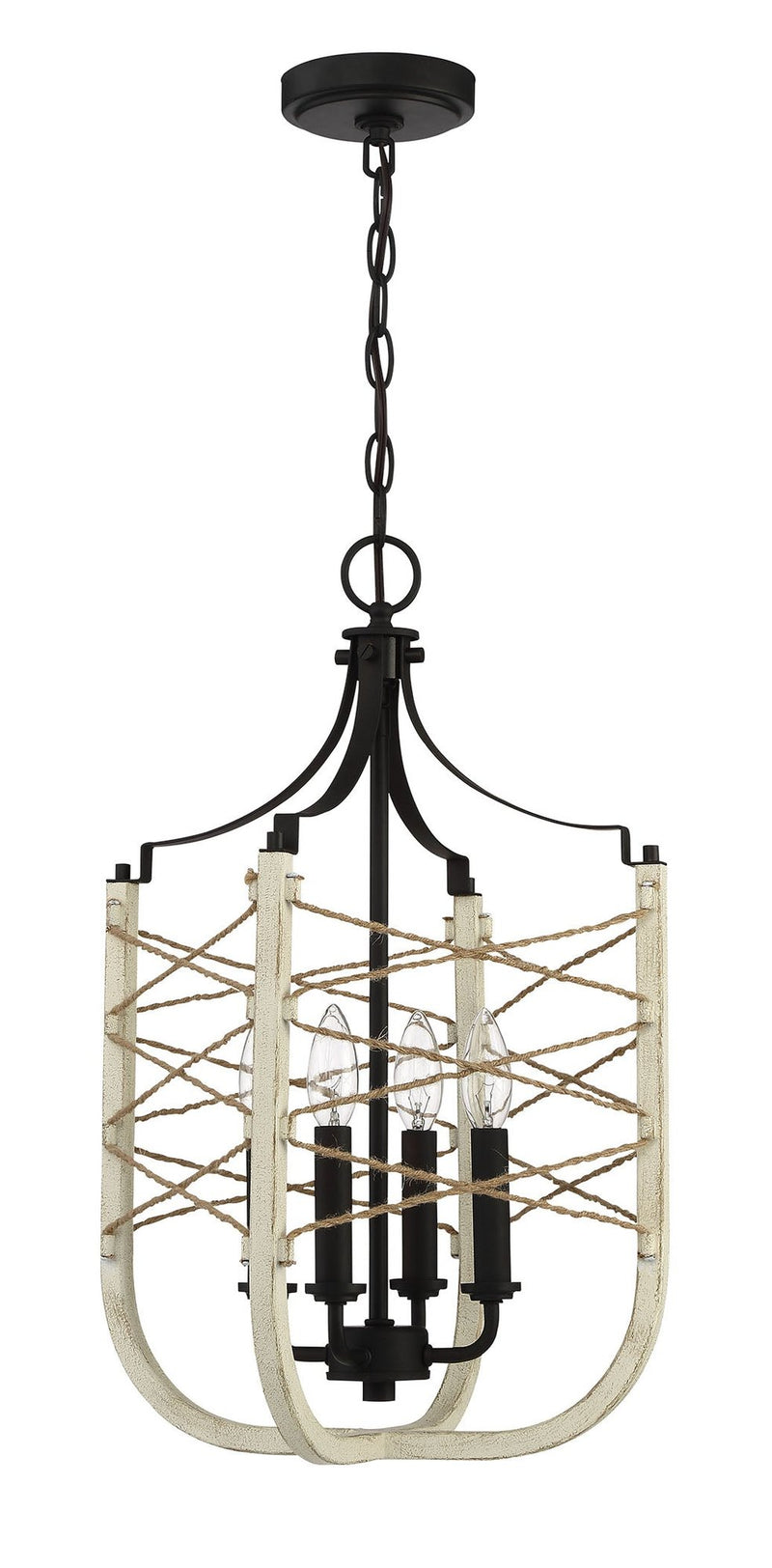 Cavendish 4 Light 14" Foyer in Cottage White/Espresso