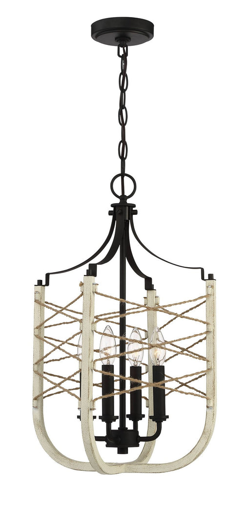 Cavendish 4 Light 14" Foyer in Cottage White/Espresso