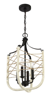 Cavendish 4 Light 14" Foyer in Cottage White/Espresso