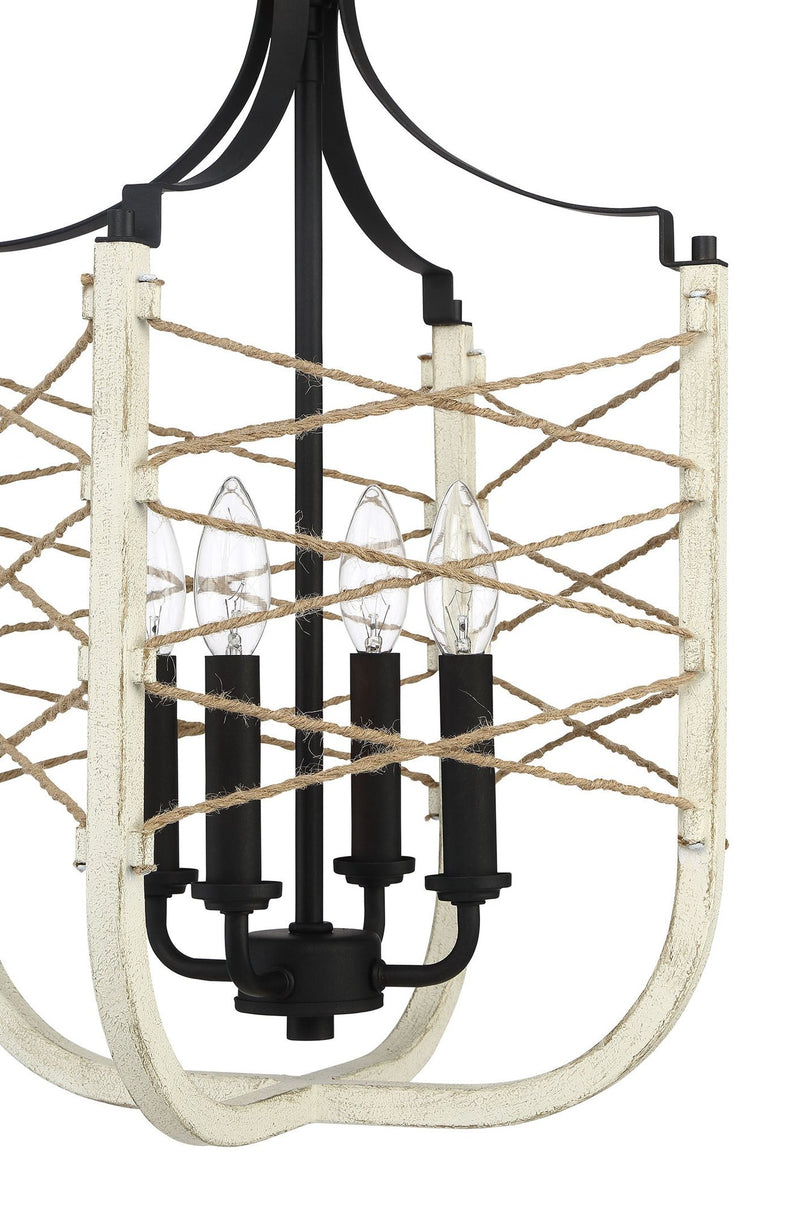 Cavendish 4 Light 14" Foyer in Cottage White/Espresso