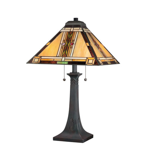 Navajo 2-Light Tiffany Table Lamp in Valiant Bronze