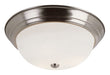 Bowers 2-Light Flushmount in Brushed Nickel with White Frosted Glass