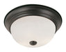 Bowers 3-Light Flushmount in Rubbed Oil Bronze with White Frosted Glass