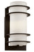 Zephyr 1-Light Wall Lantern in Black with White Frosted Glass