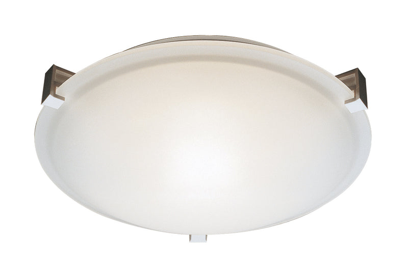 Neptune 2-Light Flushmount in Brushed Nickel with White Frosted Glass