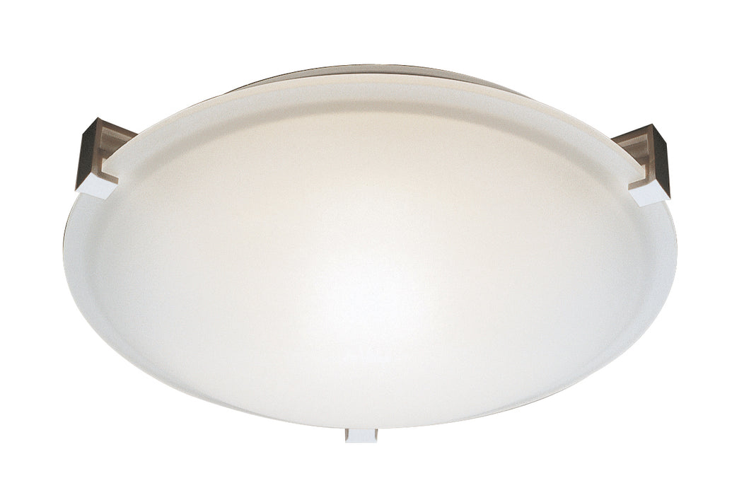 Neptune 3-Light Flushmount in Brushed Nickel with White Frosted Glass