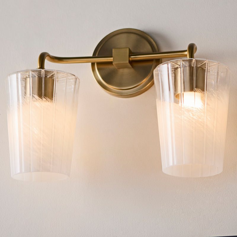 Providence 2 Light Vanity in Aged Brass