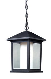 Mesa 1 Light 8" Outdoor Chain Mount Ceiling Fixture in Black