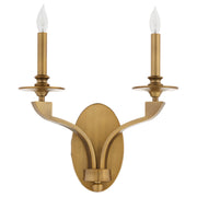 Chantelle 2 Light Wall Mount in Brushed Brass