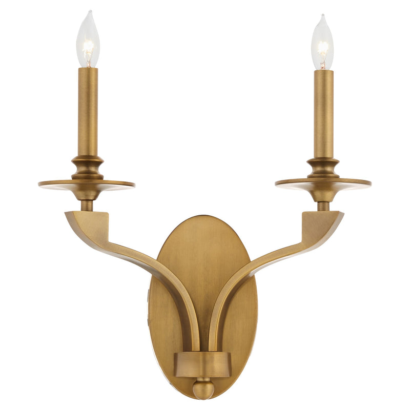 Chantelle 2 Light Wall Mount in Brushed Brass